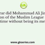 In which year did Mohammad Ali Jinnah attend a session of the Muslim League for the first time without being its member