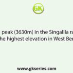 Sandakphu peak (3630m) in the Singalila range stands as the highest elevation in West Bengal.
