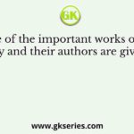 Some of the important works of 19th century and their authors are given here