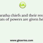 The Maratha chiefs and their respective seats of powers are given here