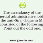 The ascendancy of the commercial administrative lobby that sponsored the anti-Siraj clique in