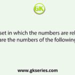 Select the set in which the numbers are related in the same way as are the numbers of the following set (7, 13, 21)