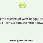 Among the districts of West Bengal, according to 2011 census data sex ratio is lowest in: