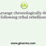 Arrange chronologically the following tribal rebellions