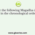 Arrange the following Magadha dynasties in the chronological order
