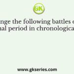 Arrange the following battles of the Mughal period in chronological order
