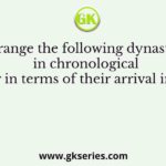Arrange the following dynasties in chronological order in terms of their arrival in India