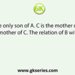 B is the only son of A. C is the mother of D. A is the mother of C. The relation of B with D is: