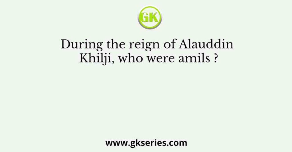 During the reign of Alauddin Khilji, who were amils ?