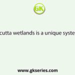 East Calcutta wetlands is a unique system where
