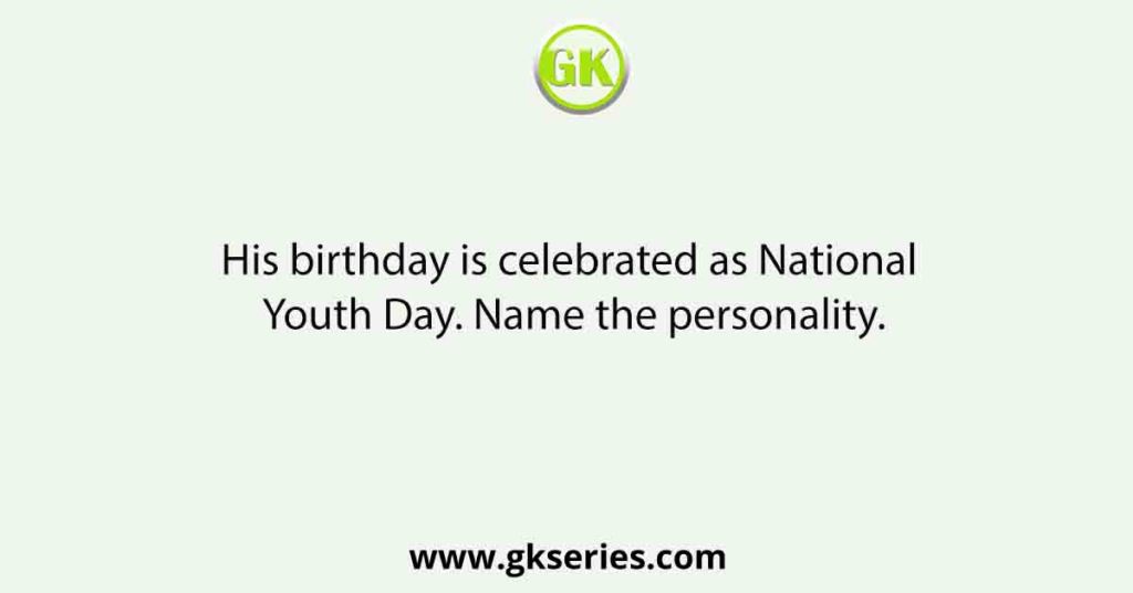 His birthday is celebrated as National Youth Day. Name the personality.
