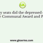 How many seats did the depressed classes get as per the Communal Award and Poona Pact
