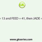 If CAB = 13 and FEED = 41, then JADE =__          