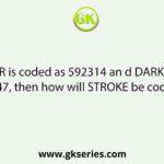 If POSTER is coded as 592314 an d DARK is coded as 8647, then how will STROKE be coded as?
