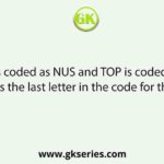 If SUN is coded as NUS and TOP is coded as POT, then which is the last letter in the code for the word FUR?