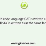 In a certain code language CAT is written as 242619. How will SKY is written as in the same language?