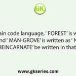 In a certain code language, ‘ FOREST’ is written as ‘ GUSITU’, and ‘ MAN-GROVE’ is written as ‘ NEOHSUWI’. How will ‘ REINCARNATE’ be written in that language?