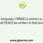 In a code language, FRIEND is written as GQJDOC. How will PEACE be written in that language?