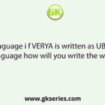 In a code language i f VERYA is written as UBMRP, then in the same language how will you write the word URGENT?