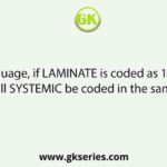 In a code language, if LAMINATE is coded as 121139141205, then how will SYSTEMIC be coded in the same language?