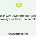 In collaboration with David Hare and Radhakanta Deb who of the following established Hindu College at Katkata?