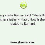 Introducing a lady, Raman said, "She is the wife of my father’s father-in-law". How is the lady related to Raman?