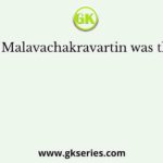 Kaviraja Malavachakravartin was the title of