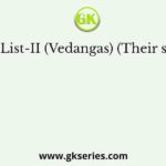 List-I List-II (Vedangas) (Their subject)