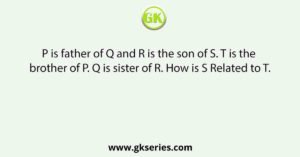 P is father of Q and R is the son of S. T is the brother of P. Q is