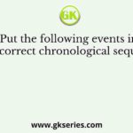 Put the following events in the correct chronological sequence