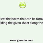 Select the boxes that can be formed by folding the given sheet along the lines.