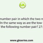 Select the number pair in which the two numbers are related. In the same way as are the tow numbers of the following number pair? 27: 45