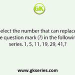 Select the number that can replace the question mark (?) in the following series. 1, 5, 11, 19, 29, 41,?