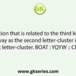Select the option that is related to the third letter-cluster in the same way as the second letter-cluster is related to the first letter-cluster. BOAT : YQYW :: CREW :    ?