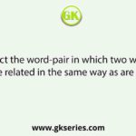Select the word-pair in which two words are related in the same way as are the