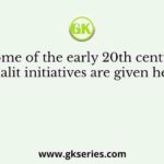 Some of the early 20th century dalit initiatives are given here