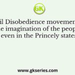 The Civil Disobedience movement caught the imagination of the people even in the Princely states