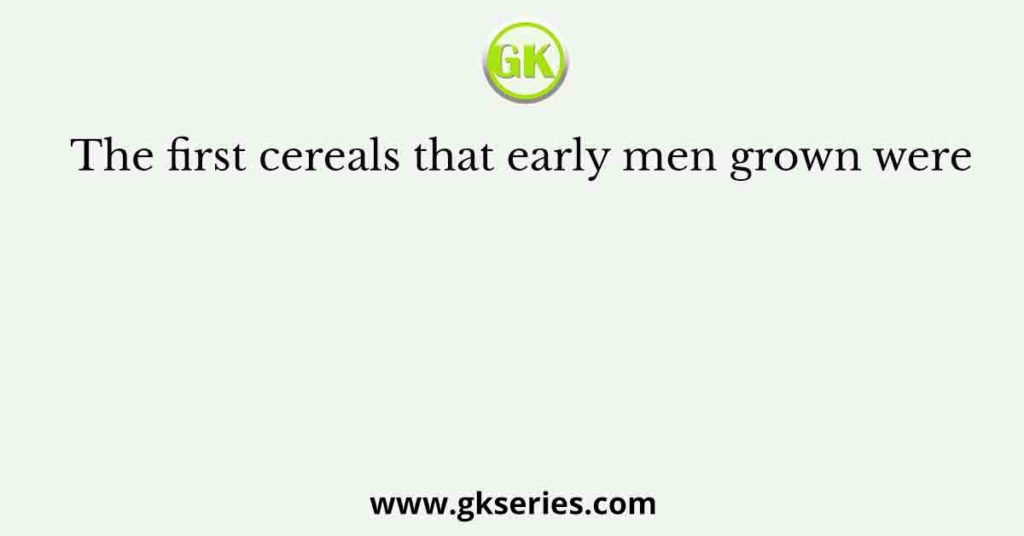The first cereals that early men grown were