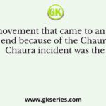The movement that came to an abrupt end because of the Chauri Chaura incident was the