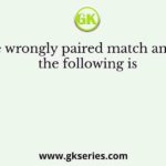 The wrongly paired match among the following is