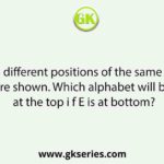 Two different positions of the same dice are shown. Which alphabet will be at the top i f E is at bottom?