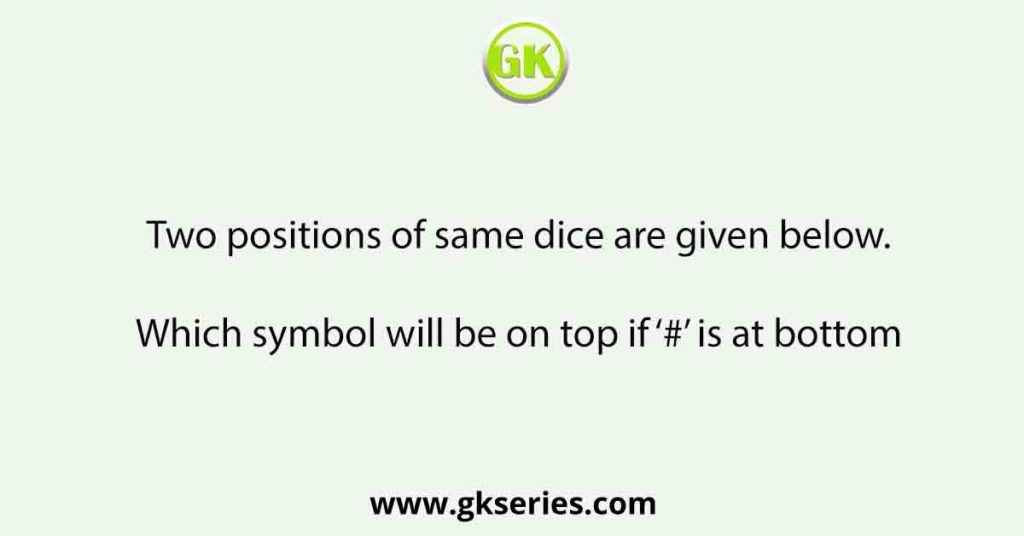 Two positions of same dice are given below.