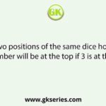 Two positions of the same dice how. Which number will be at the top if 3 is at the bottom?