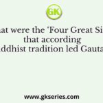 What were the ‘Four Great Signs’ that according to Buddhist tradition led Gautama to