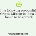 Which of the following proposal(s) made by the Cripps’ Mission in India is/are found to be correct?