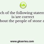 Which of the following statements is/are correct about the people of stone age