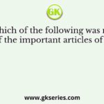 Which of the following was not one of the important articles of export