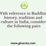 With reference to Buddhist history, tradition and culture in India, consider the following pairs