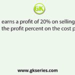 A man earns a profit of 20% on selling price. Find the profit percent on the cost price.
