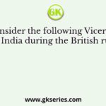 Consider the following Viceroys of India during the British rule